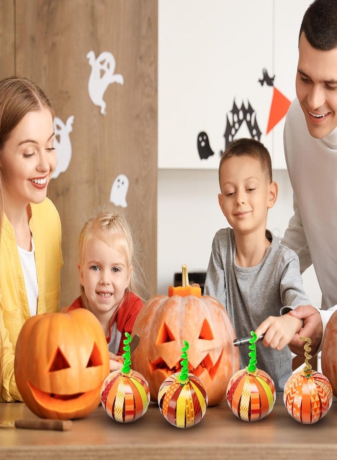 BLSUREFYX 36 PCS Paper Strip Pumpkin Craft Kit DIY Fall Thanksgiving Gratitude Pumpkin Craft Halloween Pumpkin Craft for Autumn Holiday Activities Religious Decor Home School Party Supplies - Image 5